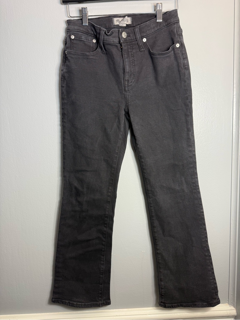 26. Madewell Mid-Rise Kick Out Jeans Black Flare